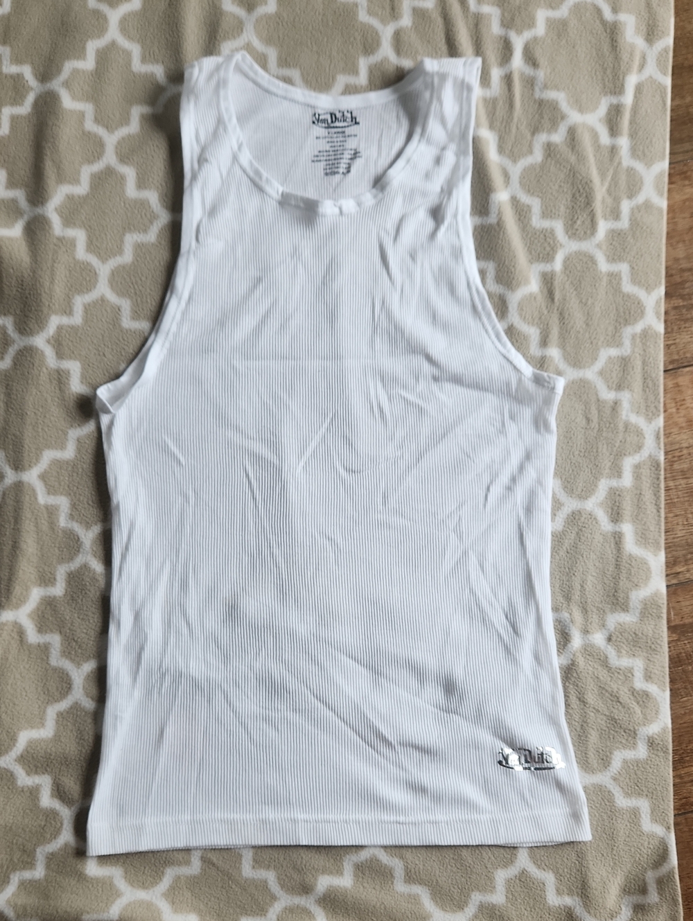 NWOT Von Dutch White Ribbed Men's Tank Top